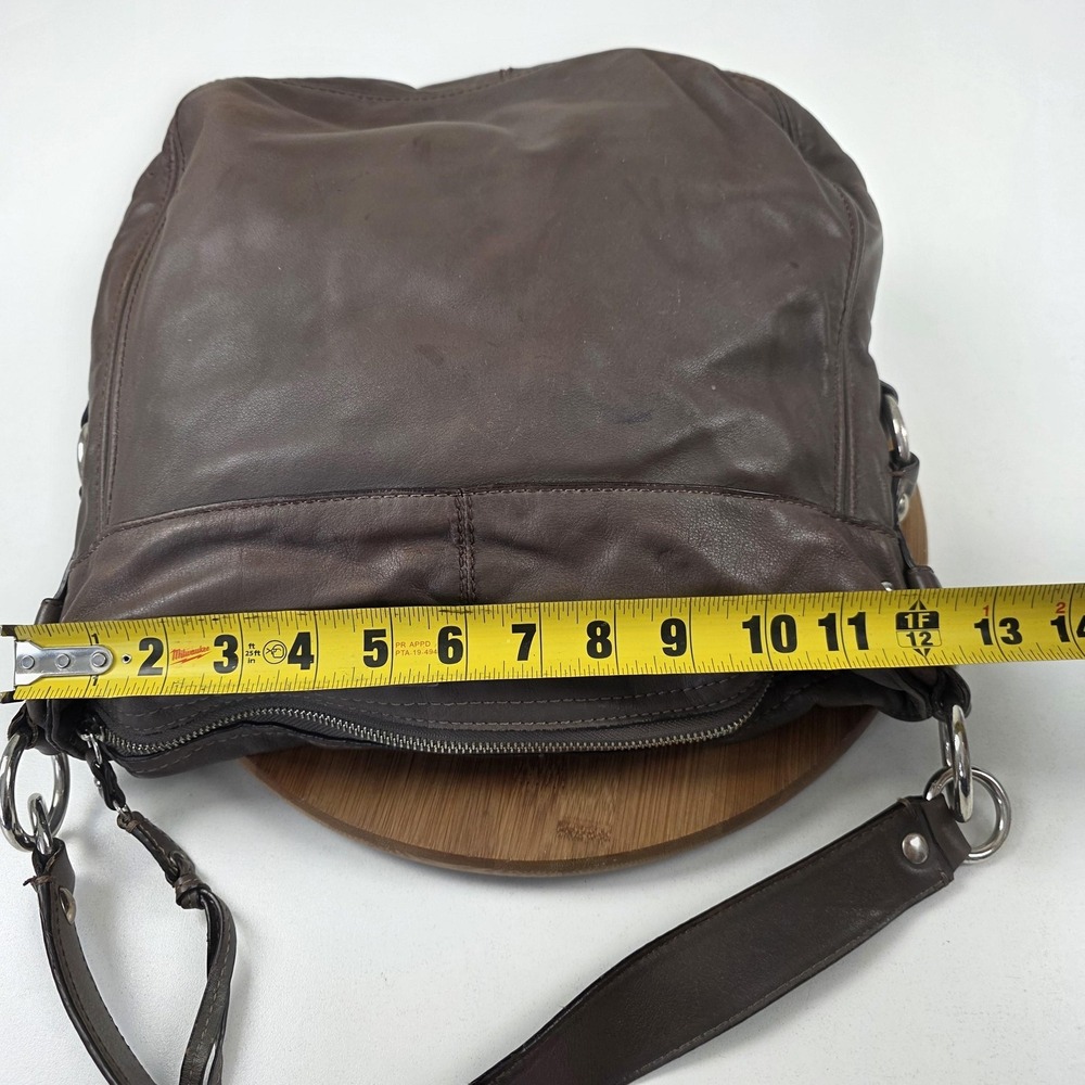 Coach Leather Shoulder Bag Womens Brown Hobo Zip Top Silver Hardware Style 14706 - Picture 10 of 16